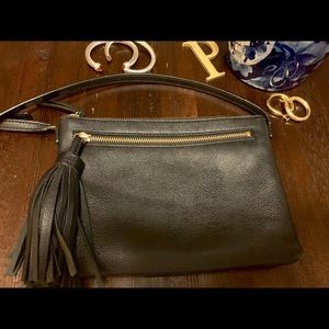 GAP black faux leather crossbody